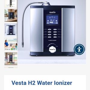 Vesta H2 Water Ionizer - Silver and Black